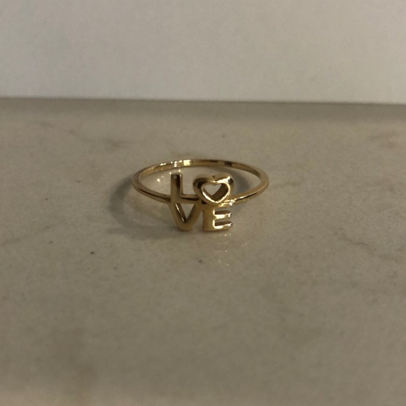 14 Kt gold LOVE ring size 6 - Picture 1 of 3